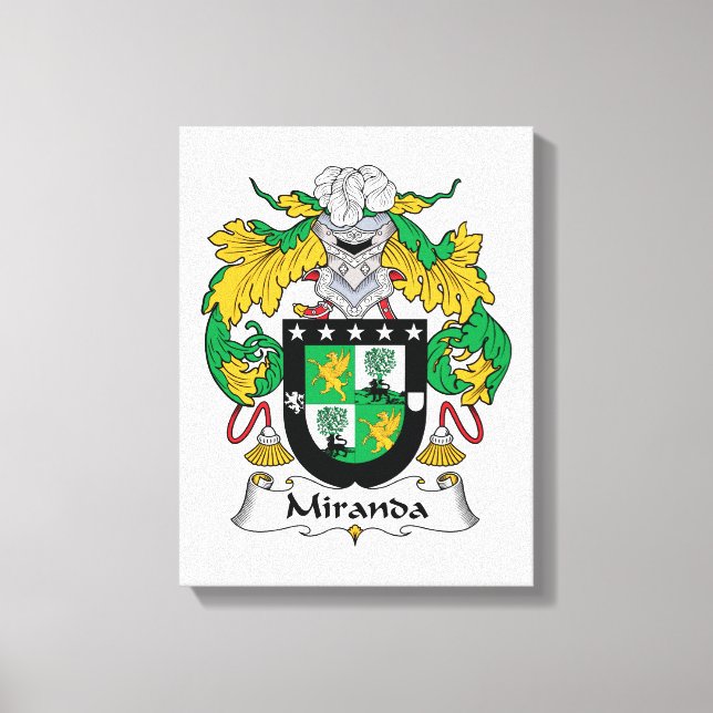 Miranda Familienwappen Leinwanddruck (Vorderseite)