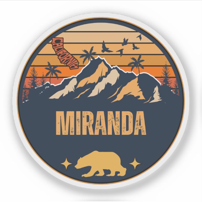 Miranda, Kalifornien Aufkleber (Vorderseite)