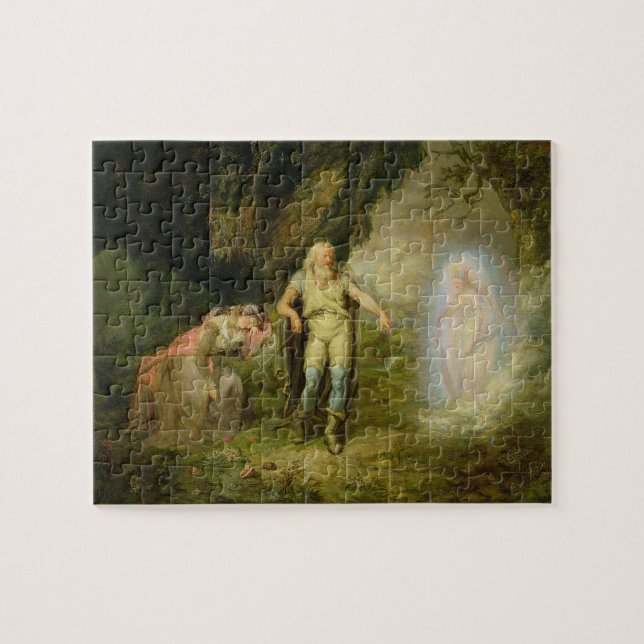 Miranda, Prospero und Ariel, "vom Sturm" vorbei (Horizontal)