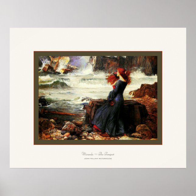 Miranda ~ The Tempest ~ John W. Waterhouse Poster (Vorne)