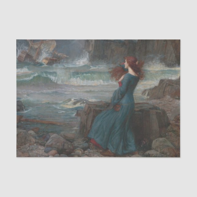 Miranda und der Tempel von John William Waterhouse Seidenpapier (Vorderseite)