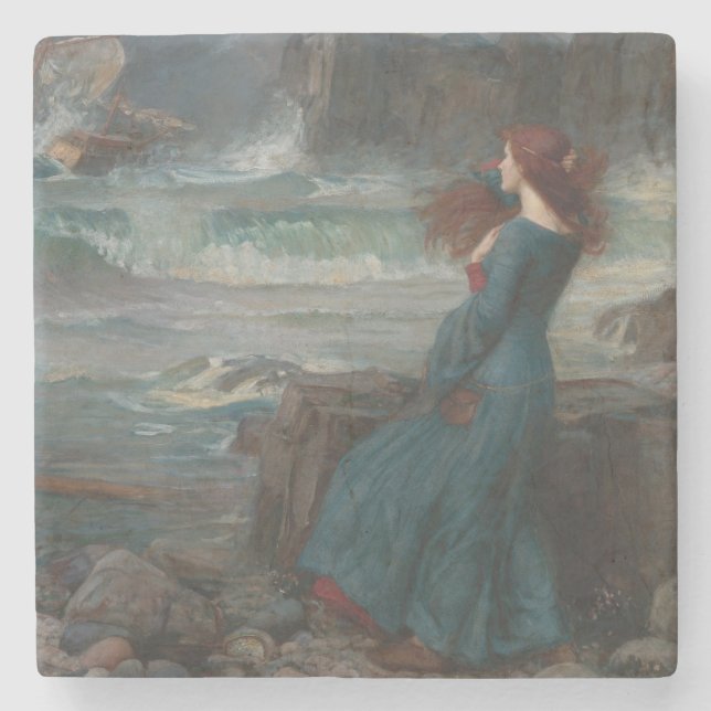 Miranda (von John William Waterhouse) Steinuntersetzer (Vorderseite)