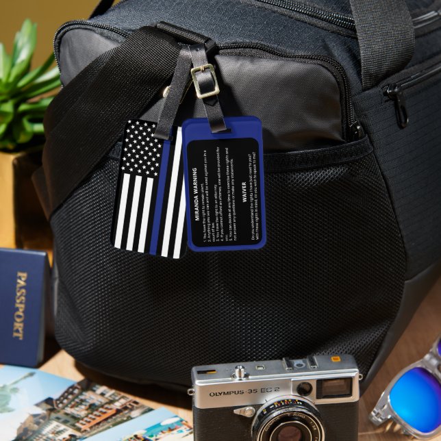 Miranda warnt Polizei-Flag Gepäckanhänger (Vorderseite & Rückseite)