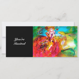 MIRANDOLINA, hellgelb-braun-grün, Glitzern Einladung