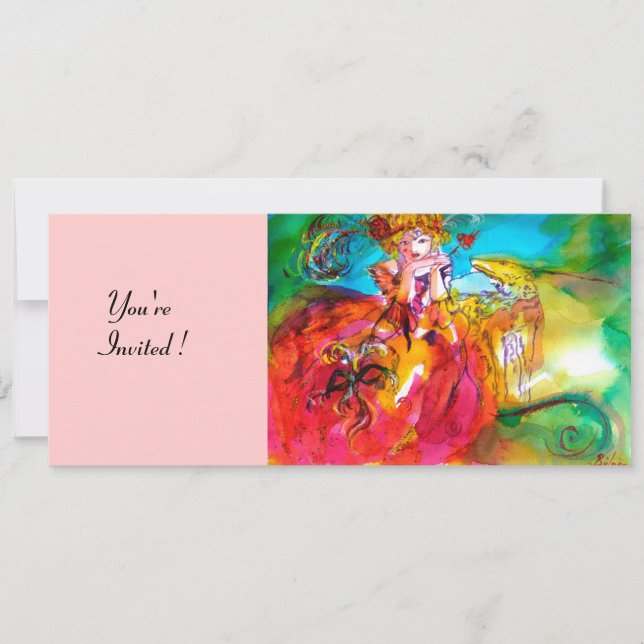 MIRANDOLINA MARDI GRAS MASQUERADE PARTY EINLADUNG (Vorderseite)