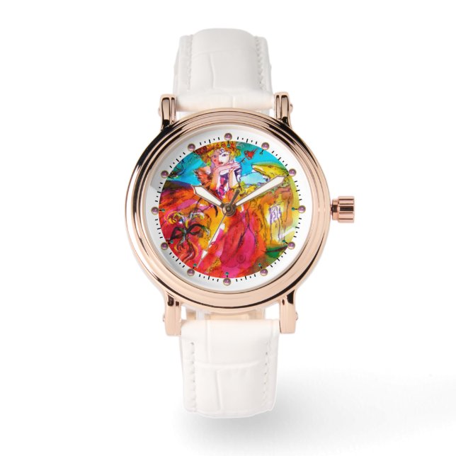 MIRANDOLINA / Venezianische Karnevalsmasken Armbanduhr (Vorderseite)