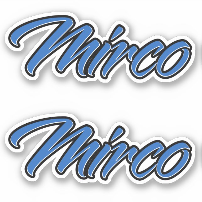 Mirco Nom bleu Autocollant Autocollant (Devant)