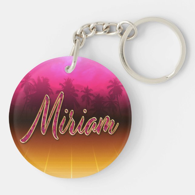 Miriam Vorname Name golden pink Schlüsselanhänger (Rückseite)