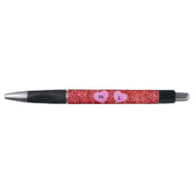 MIRLY PINK HEART RED GLITZER