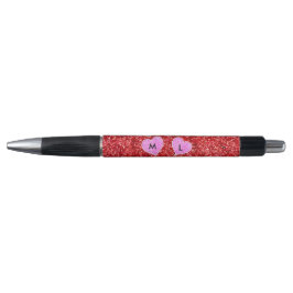 MIRLY PINK HEART RED GLITZER KUGELSCHREIBER