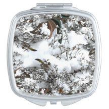 Miroir compact Abstrait à neige