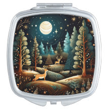 Miroir compact de forêt d'hiver