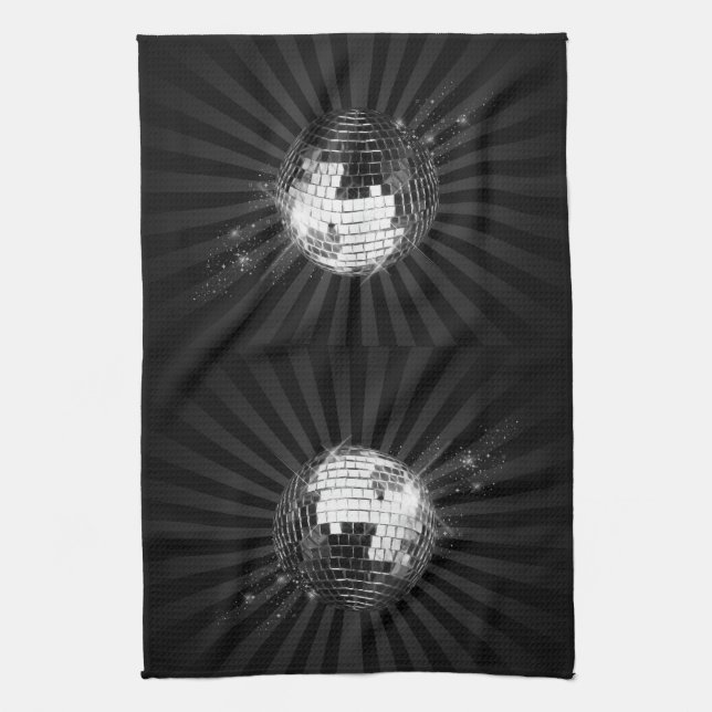 Mirror Disco Ball on Black Handtuch (Vertikal)