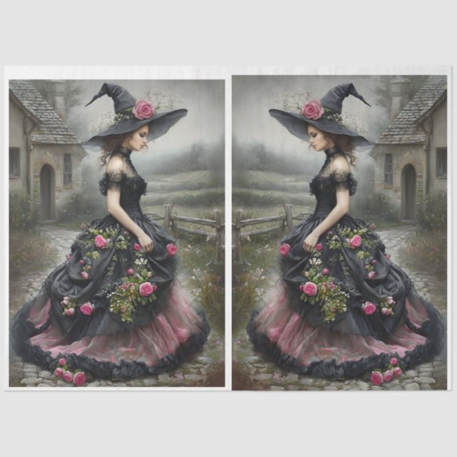 Mirror-Image Willow Witlow Tissue Paper Seidenpapier (Vorderseite)