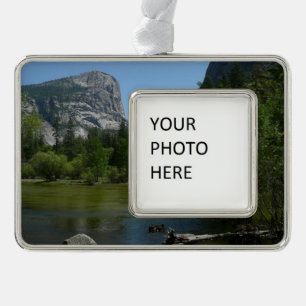 Mirror Lake II im Yosemite National Park Rahmen-Ornament Silber
