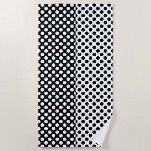 Mirror Oppositives Schwarz-Weiß-Polka-Dot Strandtuch