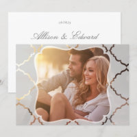 Mirrored Damask Foto-Einladung lichtdurchlässig au