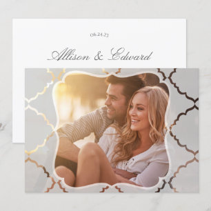 Mirrored Damask Foto-Einladung lichtdurchlässig au Einladung