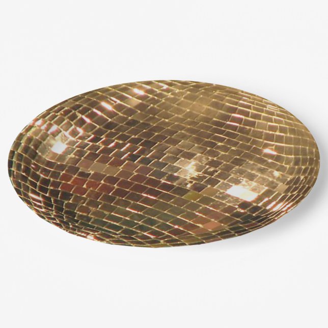 Mirrored Disco Ball 2 Paper Plate Pappteller (Schrägansicht)