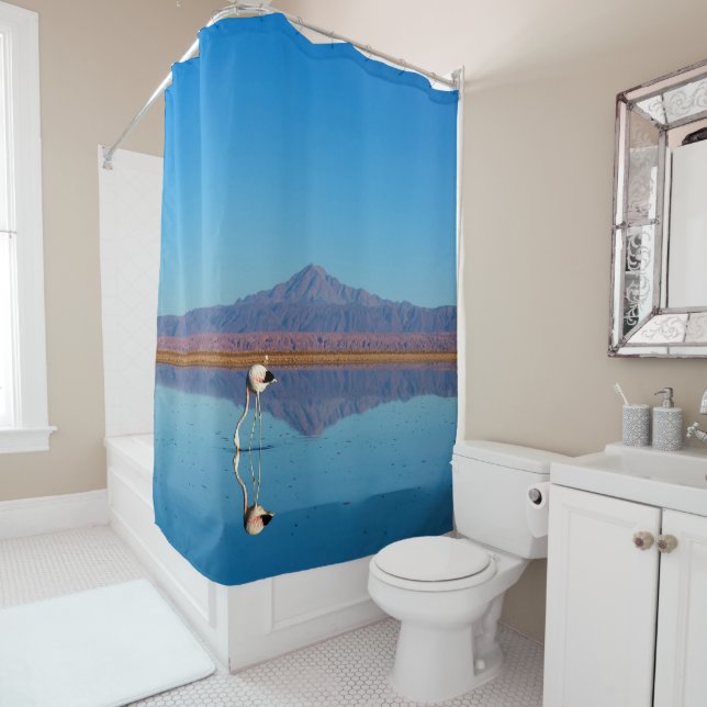 Mirrored Flamingo Duschvorhang (Beispiel)