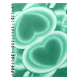 Mirrored Green Hearts Notizblock