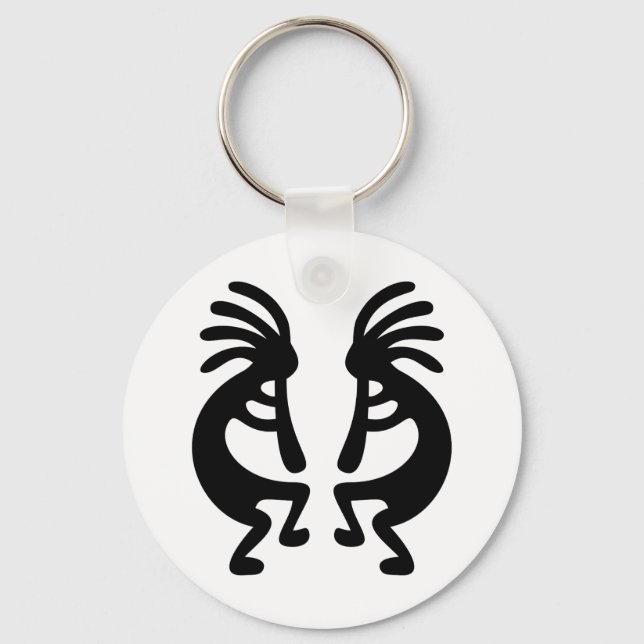 Mirrored Kokopelli Schlüsselanhänger (Vorderseite)