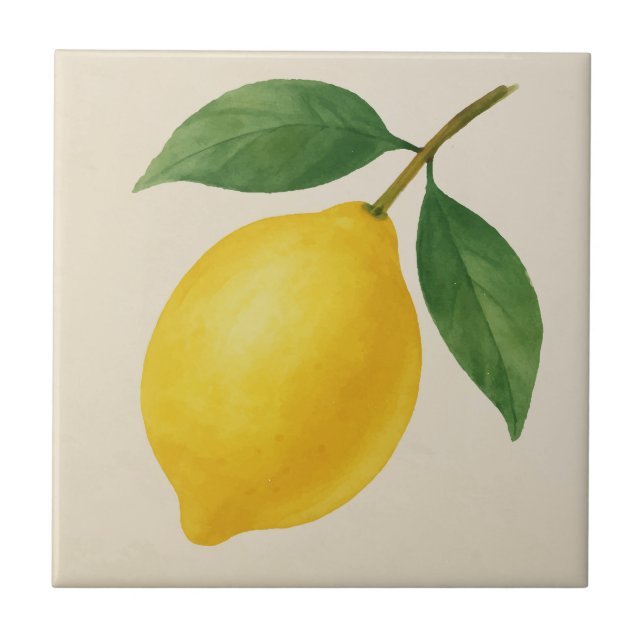 Mirrored Lemon Tile - Rechtsfarbene Wasserfarbe Fr Fliese (Vorderseite)