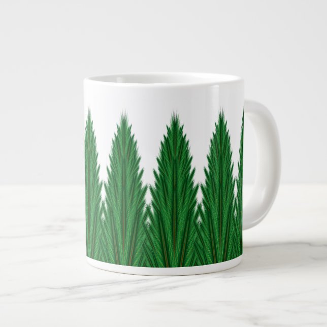 Mirrored Pines Jumbo Tasse (Vorderseite Rechts)