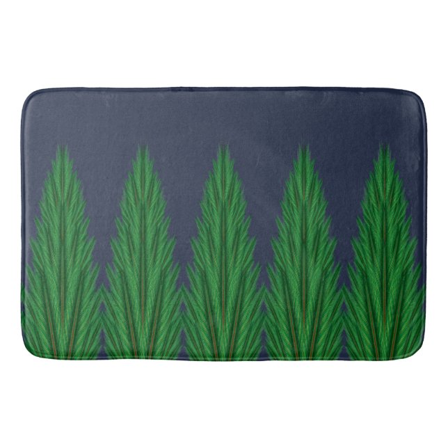 Mirrored Pines Midnight Bath Mat Badematte (Vorderseite)