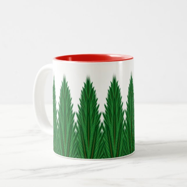 Mirrored Pines Tasse 11oz. -Rot (Vorderseite Links)