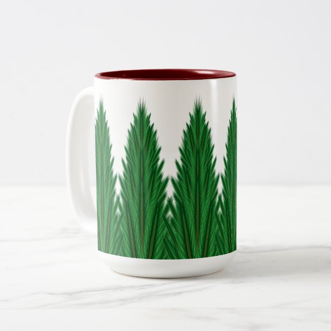 Mirrored Pines Tasse 15oz. -Kastanienbraun (Vorderseite Links)