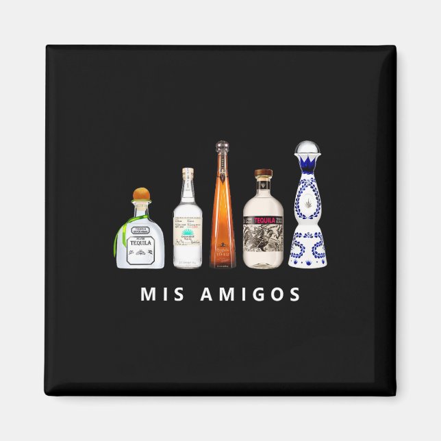 Mis Amigos Tequila Funny Cinco De Mayo Mexican Par Magnet (Vorne)