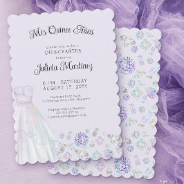 Mis Quince Anos Diamond Princess Lilac Quinceanera Einladung