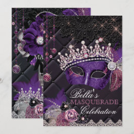 Mis Quince Anos Masquerade Party Einladung