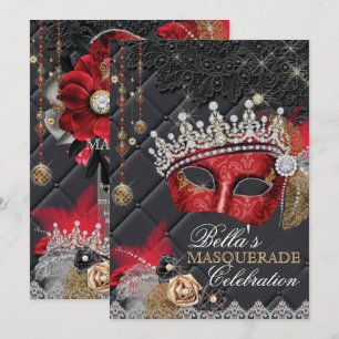 Mis Quince Anos Masquerade Party Einladung