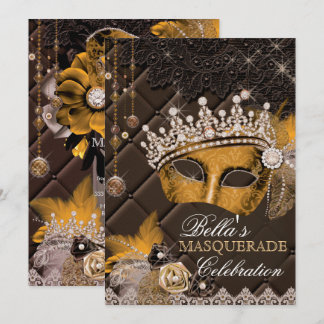 Mis Quince Anos Masquerade Party Einladung