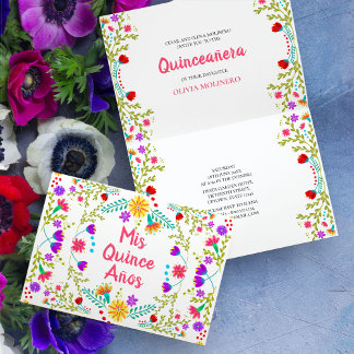 Mis Quince Anos Mexican Fiesta Party Quinceanera Einladung