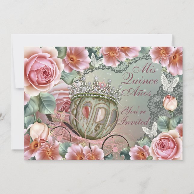 Mis Quince Anos, Princesse Invitation d'anniversai (Devant)
