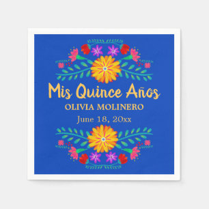 Mis Quince Anos Royal Blue Quincenera Party Serviette