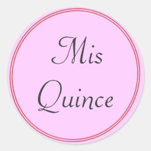 Mis Quince-Aufkleber in Rosa Runder Aufkleber