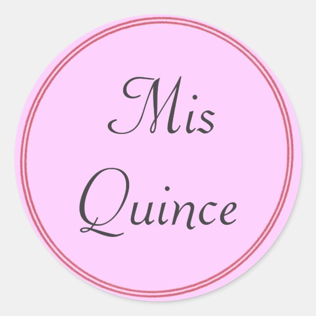 Mis Quince-Aufkleber in Rosa Runder Aufkleber (Vorderseite)