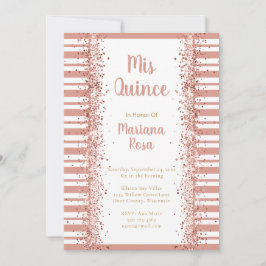 Mis Quince Blush Pink Glitzer Quinceañera 15. Einladung