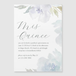 Mis Quince Floral 15 Jahre Geburtstag Quinceañera Magneteinladung