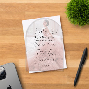 Mis Quince Foto Overlay Chic Modern Quinceañera Acryleinladungen