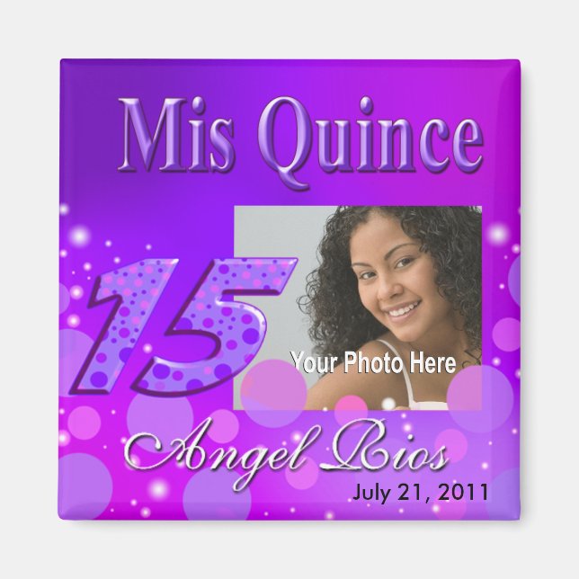 Mis Quince I Foto Party Magnet (Vorne)