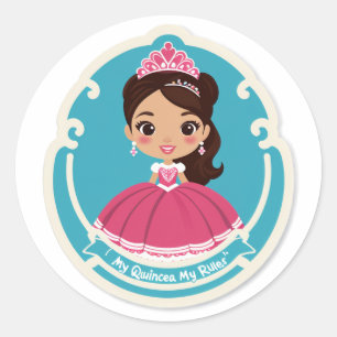 Mis Quince, Mis Reglas!" (Quinceañera) Runder Aufkleber