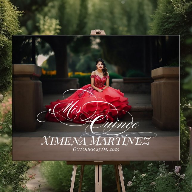 Mis Quince Quinceanera Begrüßungszeichen mit Foto Poster (Von Creator hochgeladen)