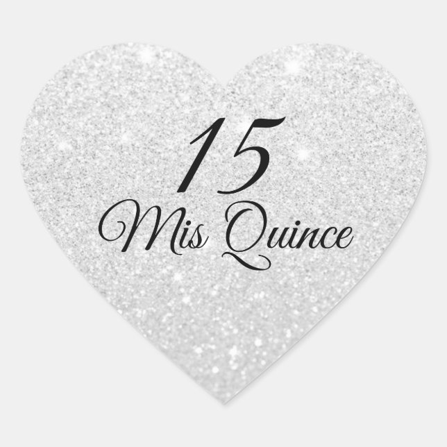 Mis Quince Silver Glitzer Fab Sticker (Vorderseite)