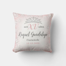 Mis XV Winter Wonderland Quinceñera Crown Pillow