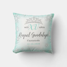 Mis XV Winter Wonderland Quinceñera Crown Pillow